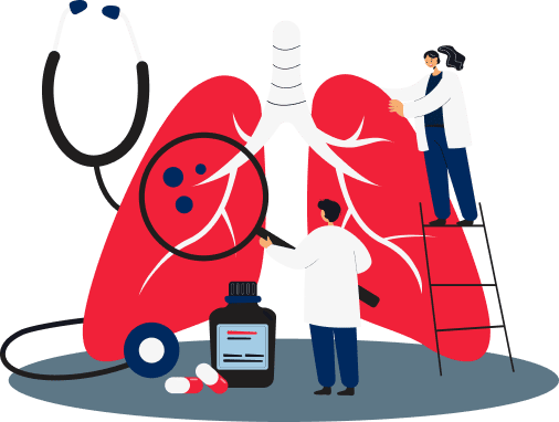 doctors examining lungs