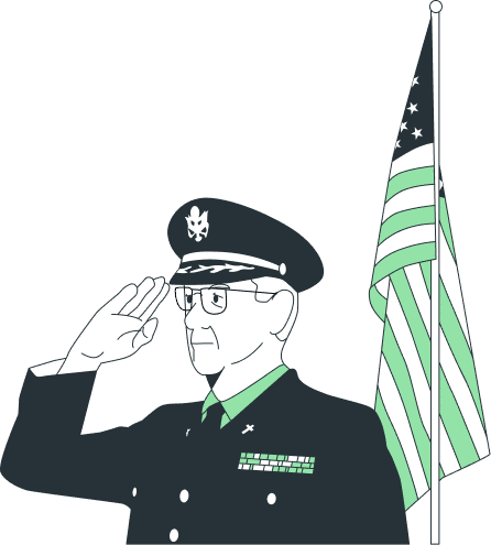 veteran saluting the u.s. flag