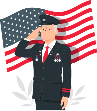 military member saluting the us flag