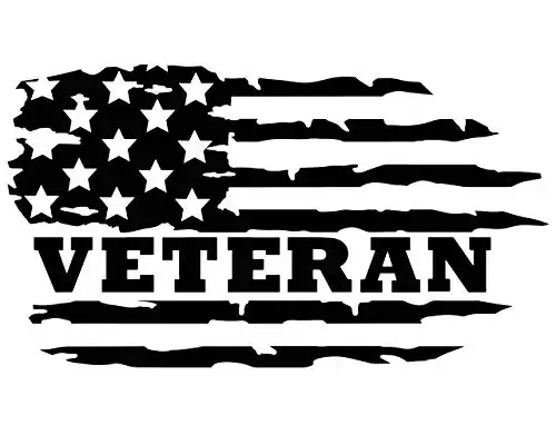 American Flag Veteran Decal