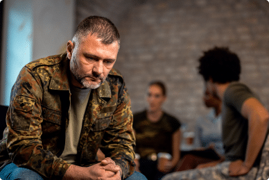 Veterans during therapy session